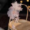 Pearl Ancient Hair Clip Tassel Hanfu Headwear Elegant Silk Flower Hairpin  Children