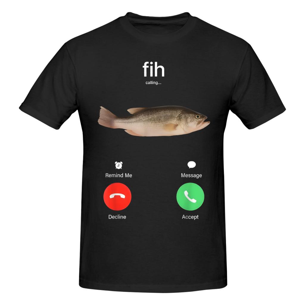 Fih Funny Meme T Shirt Men Women Short Sleeve Graphic Fish Fishing Clothing Streetwear Summer Loose Fit Pure Cotton Tee Tops