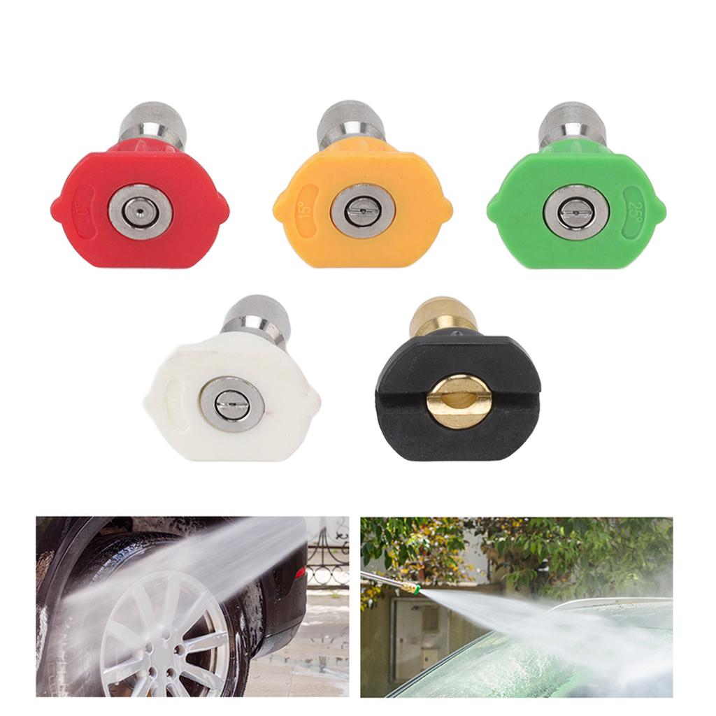 5PCS Pressure Washer Nozzle Big Fan Shape Power Washer Nozzle Tips Rinse Jet Stream Nozzle Kit 020 0.874mm / 0.03in