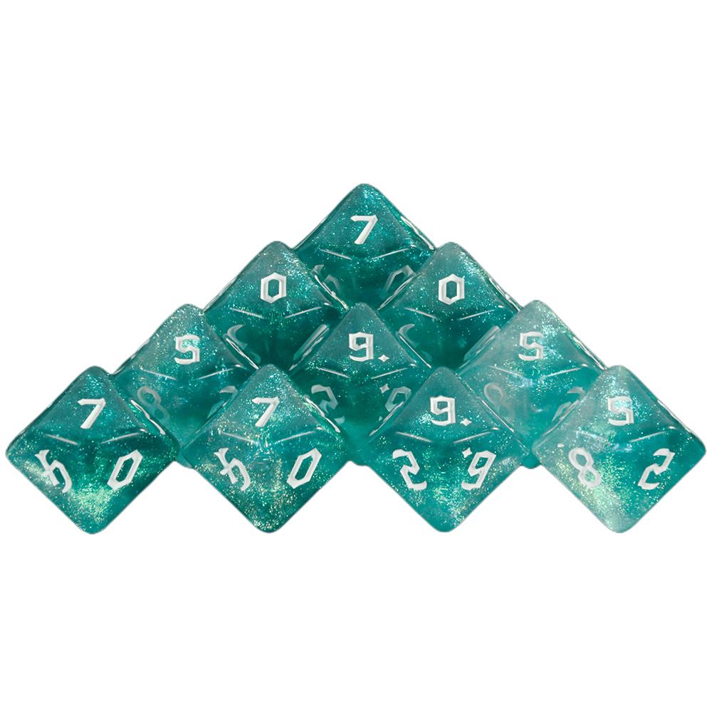 10PCS Multi-sided D10(0-9) Dice RPG Gaming DND Accessories, Board Game Supplies