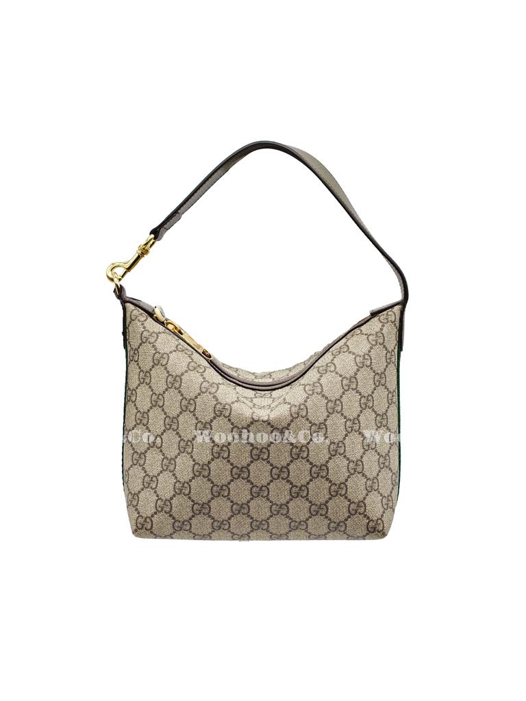 Gucci Ophidia Detachable Shoulder Strap Zipper Closure Supreme Canvas Handheld Single Shoulder Bag Women'S Brown