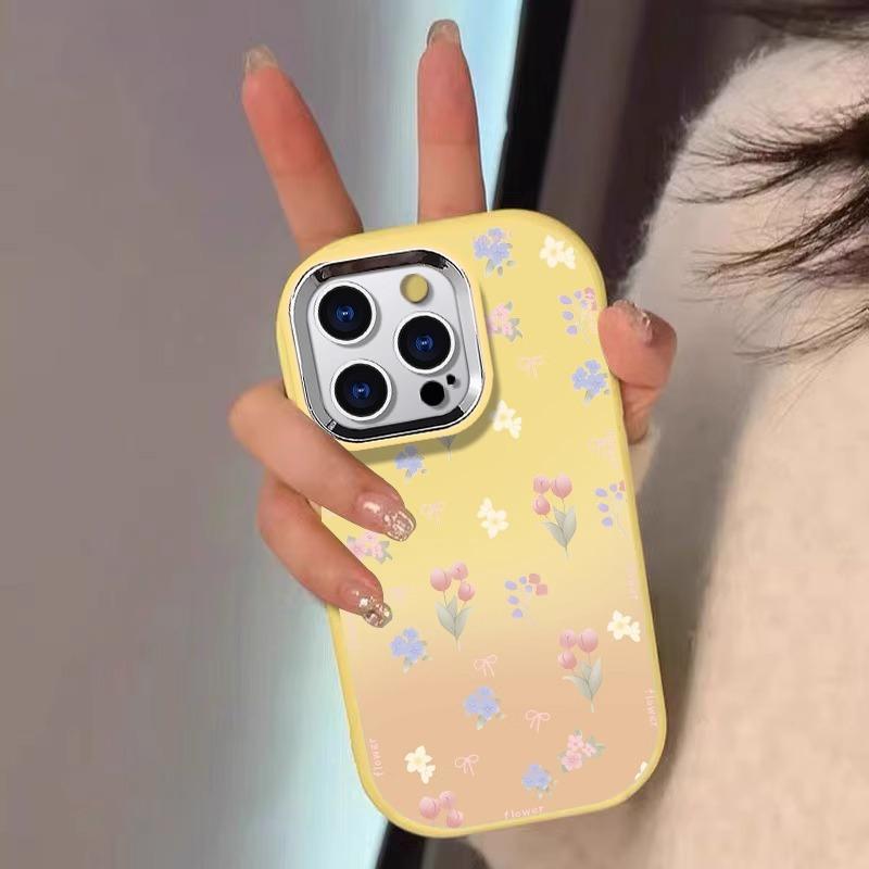 For Apple 16promax Small Fresh Flowers for IPhone15plus Mobile Phone Case New 14pro High-end Feel