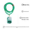 National Dynasty Xinjiang Gold Silk Jade Bead Necklace with Emerald Jade Pendant