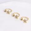 18K Gold Plated Star Ring Base - Adjustable Zirconia DIY Jewelry Accessory