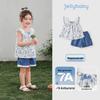 JELLYBABY Girls' French Sleeveless Floral Casual Set