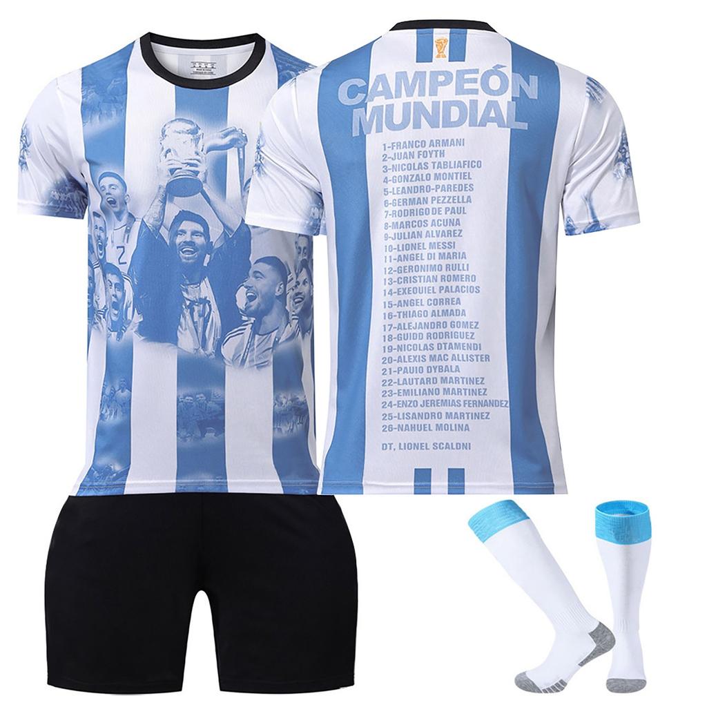 2223 Anniversary Edition Argentina Home Jerseys Children's Football Training Suit Set uygun