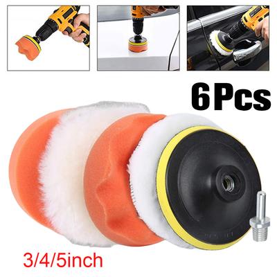 3/4/5 Inch Car Polishing Sponge Pads Kit Drill Car Polisher Wool Reusable Car Buffing Pads Sponge Foam Kit Foam Pad Buffer Kit