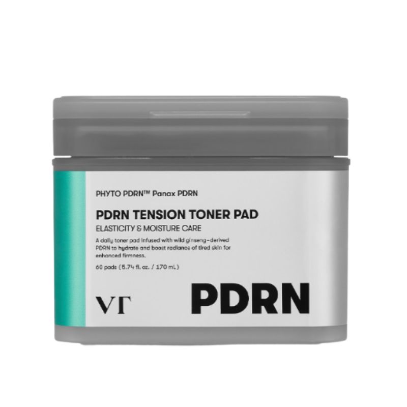 VT Cosmetics PDRN Tension Toner Pad Stretch Fabric Lifting Hydrating Skin Firming Care 60 Pads