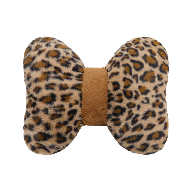 Leopard Print Car Seat Cushion Soft Plush Leopard Cover Winter Fluffy Warm Seat Supports Lumbar Support Pillow Car Seat Pillow