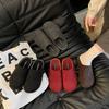 Korean Velvet Retro Thick-soled Heightening Cotton Slippers for Women's Outer Wear 2025 New Lazy One-pedal Fluffy Slippers