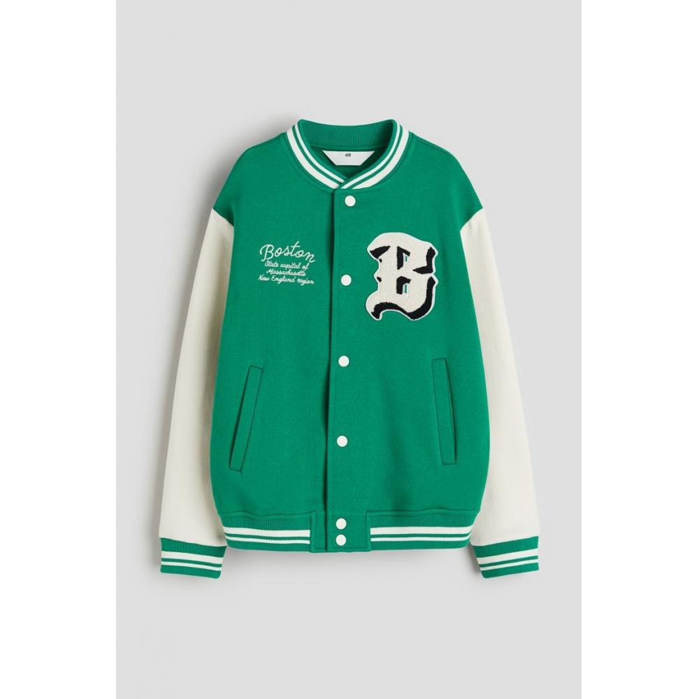 

Бейсбольная куртка HM Design Ярко-зеленый Бостон