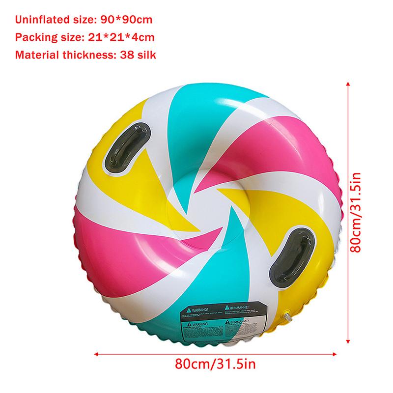 Ski Ring Inflatable Pvc Sledding Tube Thicken Snow Tubing Winter Snow Tube With Handle Snow Racer Durable Snow Sled Board 1Pc