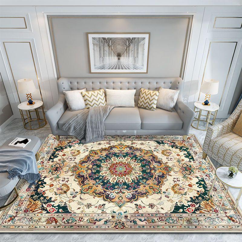 Bohemian Non-slip Carpet for Living Room Fluffy Office Gaming Room Area Rug Floral Design Style Room Decoration Home Mats Soft