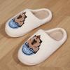Fashion Winter Cartoon Animal Warm Fluffy Slippers Women Closed Toe Thick Plush Slides Woman Indoor Flat Heel Non-Slip Cotton Shoes