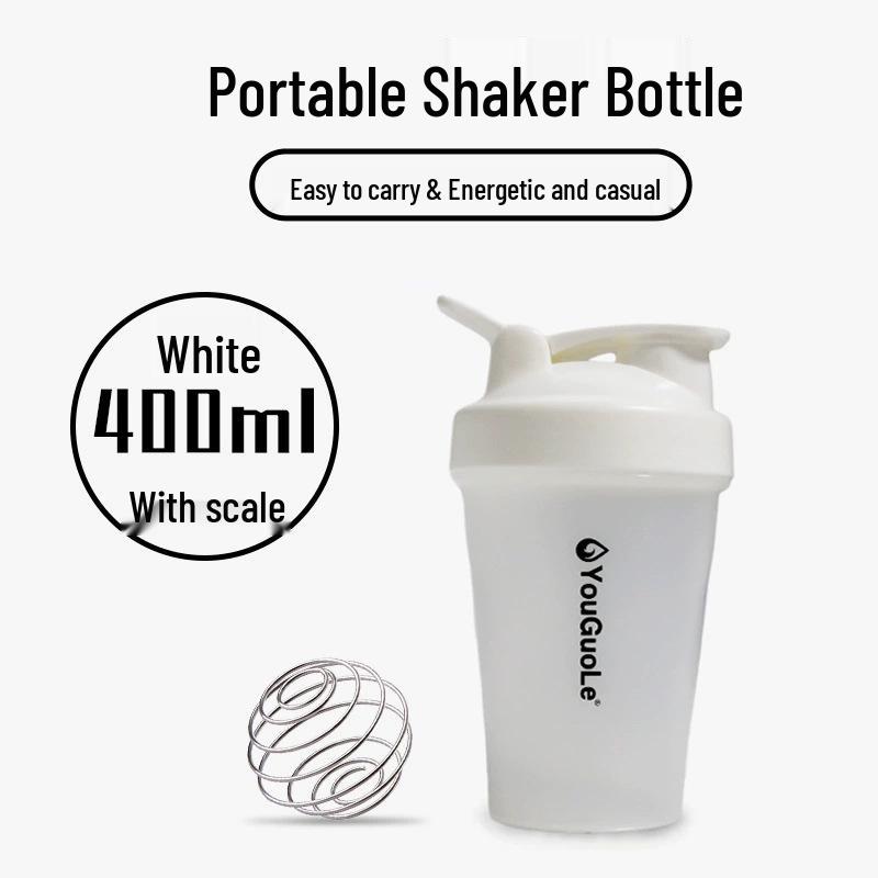 Creative 400ML Outdoor Portable Fitness Protein Shaker Bottle - Sealed Plastic Shaker Cup 400ml