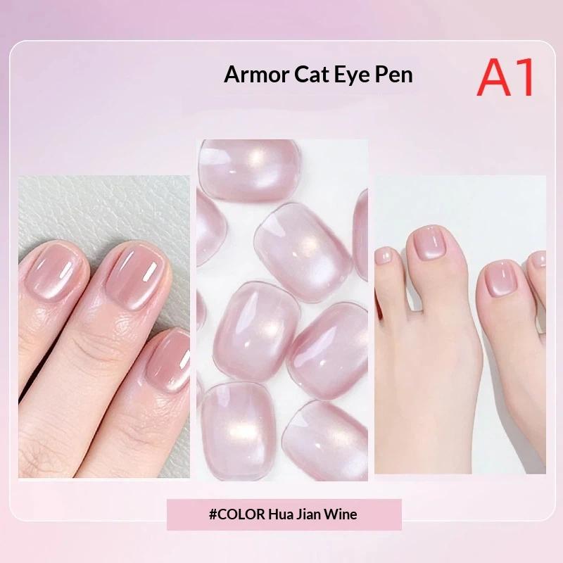 Lazy Cat Eye Nail Art Gel Pen No Streaks Even Coverage 1Pcs with Magnetic Ball for Nail Art Creation
