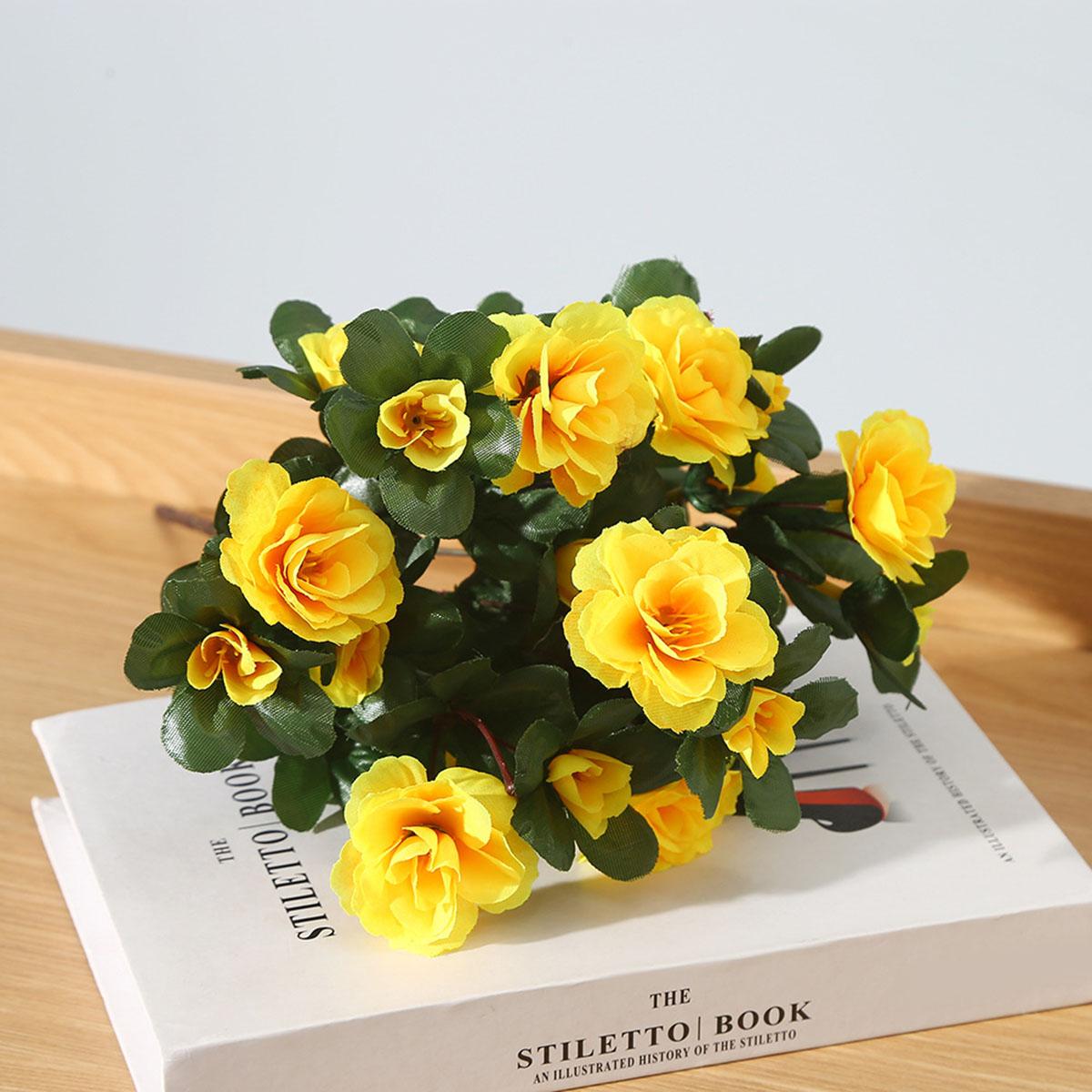 

Уличные Искусственные Цветы Букет Азалии Домашние Украшения Маленькие Для Сада Искусственный Цветок Для Вечеринки Домашний Декор Уличный жёлтый