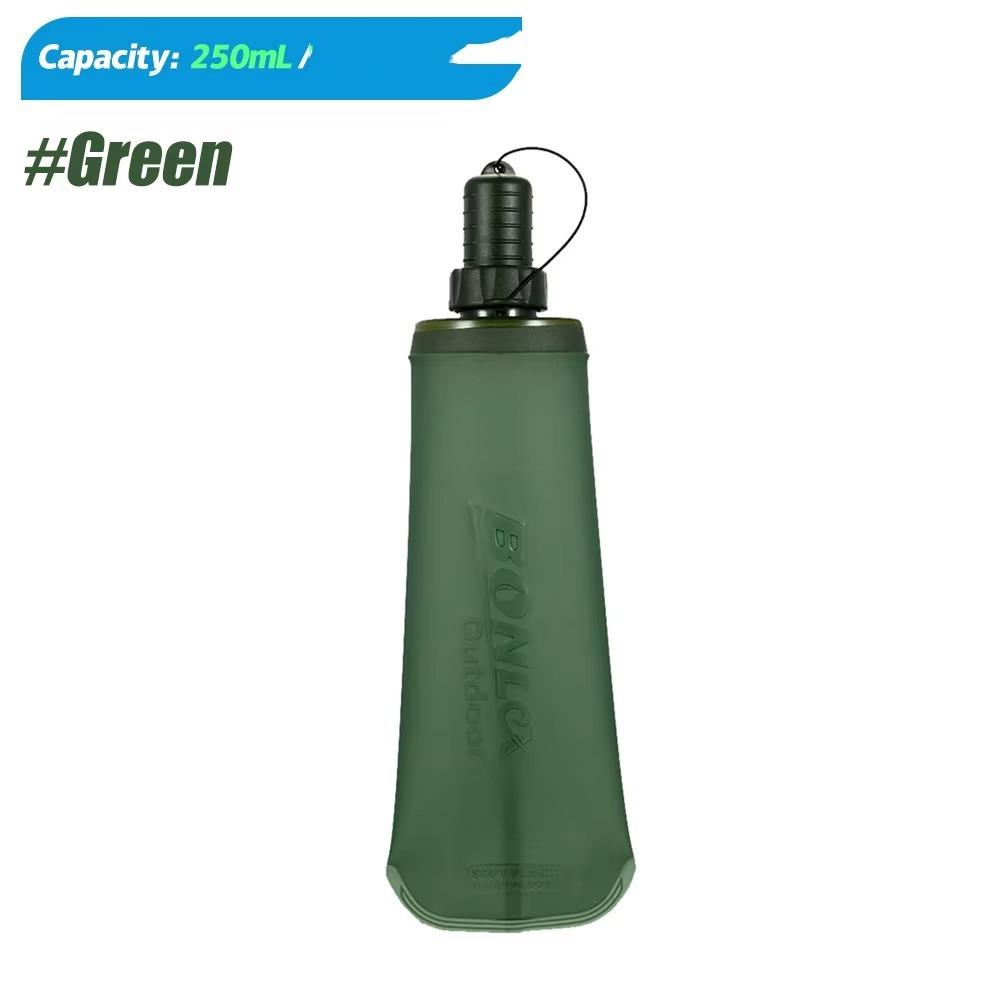 

Portable Outdoor Sports Soft Water Bag Reusable Marathon Water Bottle Running Hydration Pack 250ml green