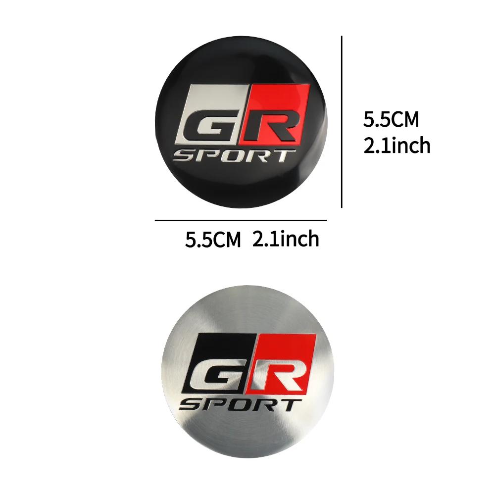 56mm 60mm GR Sport Emblem Car Wheel Center Hub Cap Stickers Decoration For Toyota Hilux Crown CHR Yaris Camry Prius Rav4 Avalon