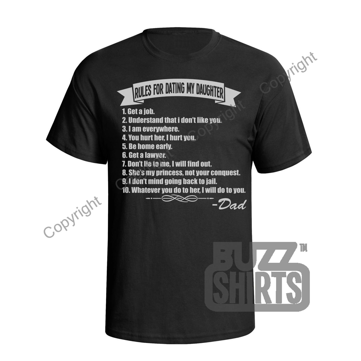 Rules For Dating My Daughter Mens T-Shirt Mens Womens Tees Top Christmas Father Dad Gift XL