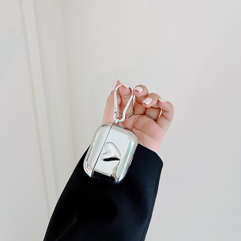 Ins Electroplating Three-dimensional Love for Apple AirPods1/1/1/1 Generation Bluetooth Headset Protective Case Wireless