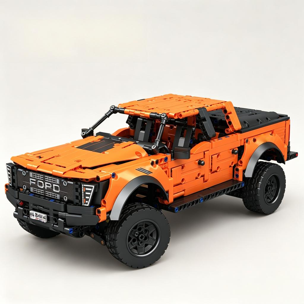 Technical Raptor Off-Road Pickup Building Blocks Kit, Simulation Desert Offroad Truck DIY Assembly Brick Decor