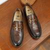 Desai One-Pedal Soft-Soled Business Dress Leather Shoes Retro Horse Buckle Loafers Work Daily Men'S Shoes