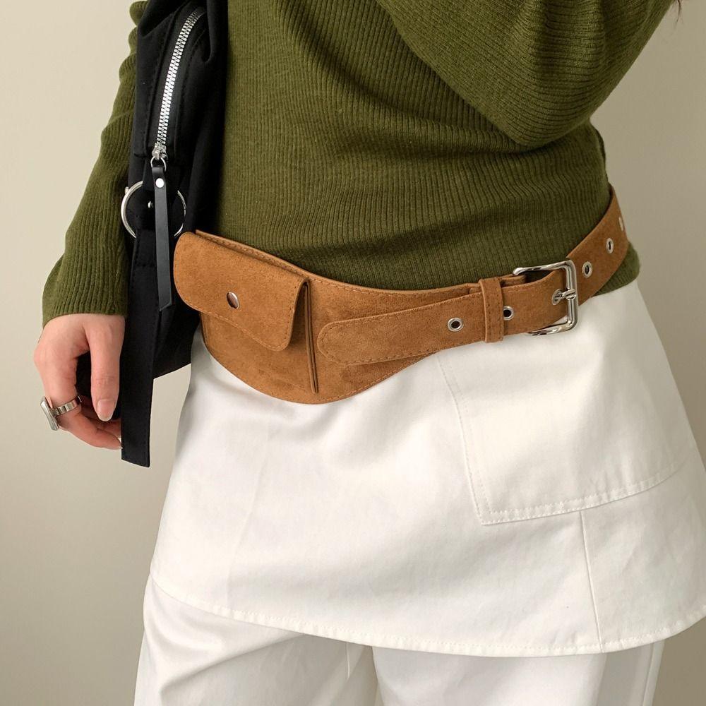 Korean Style Women Waist Bag Wide Women Belt Bag Portable Waistband  Dress Corsets
