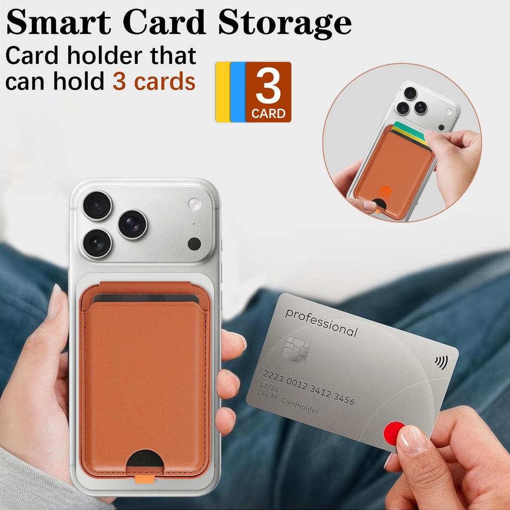 Magnetic Phone Case with Magsafe Ring and Foldable Card Holder Stand
