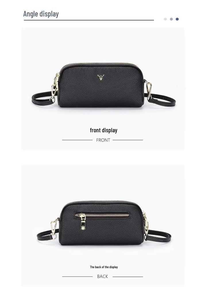 Γνήσιο Δερμάτινη Γυναικεία Τσάντα Crossbody - Νέα Μόδα Δερμάτινη Τσάντα Ώμου για Κινητό, Μεγάλη Τσάντα-Πορτοφόλι με Υφή Λίτσι, Μικρή Γυναικεία Τσάντα