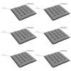 Set Of 6 Garden Chair Cushions Outdoor Tufted Cushions Great Comfort Cm With Ties Dim 40L X 40W Cm