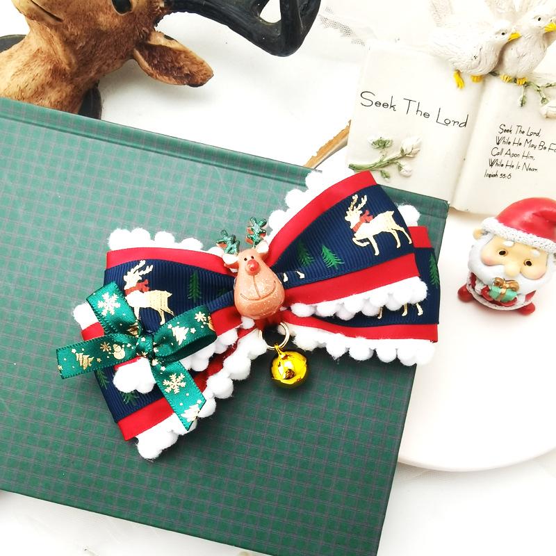 

Christmas Lolita Reindeer Pom Pom Hair Clip - Cute Mori Style Accessory Open Clip