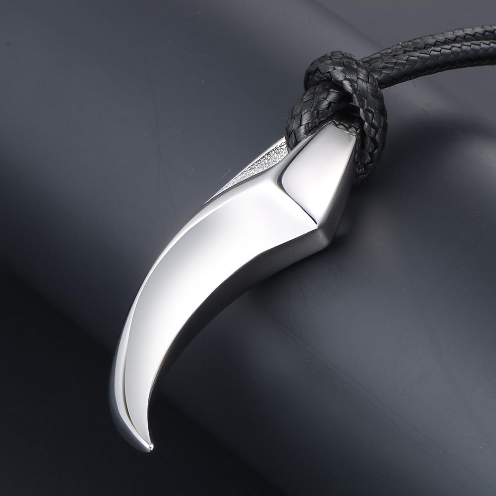 Náhrdelník pro páry Novoluní Imitace Vlčí Zub, Módní Design s Trendem, který nebledne, Punk Hip-hop Cool Přívěsek Pánský Přenosný Doplněk