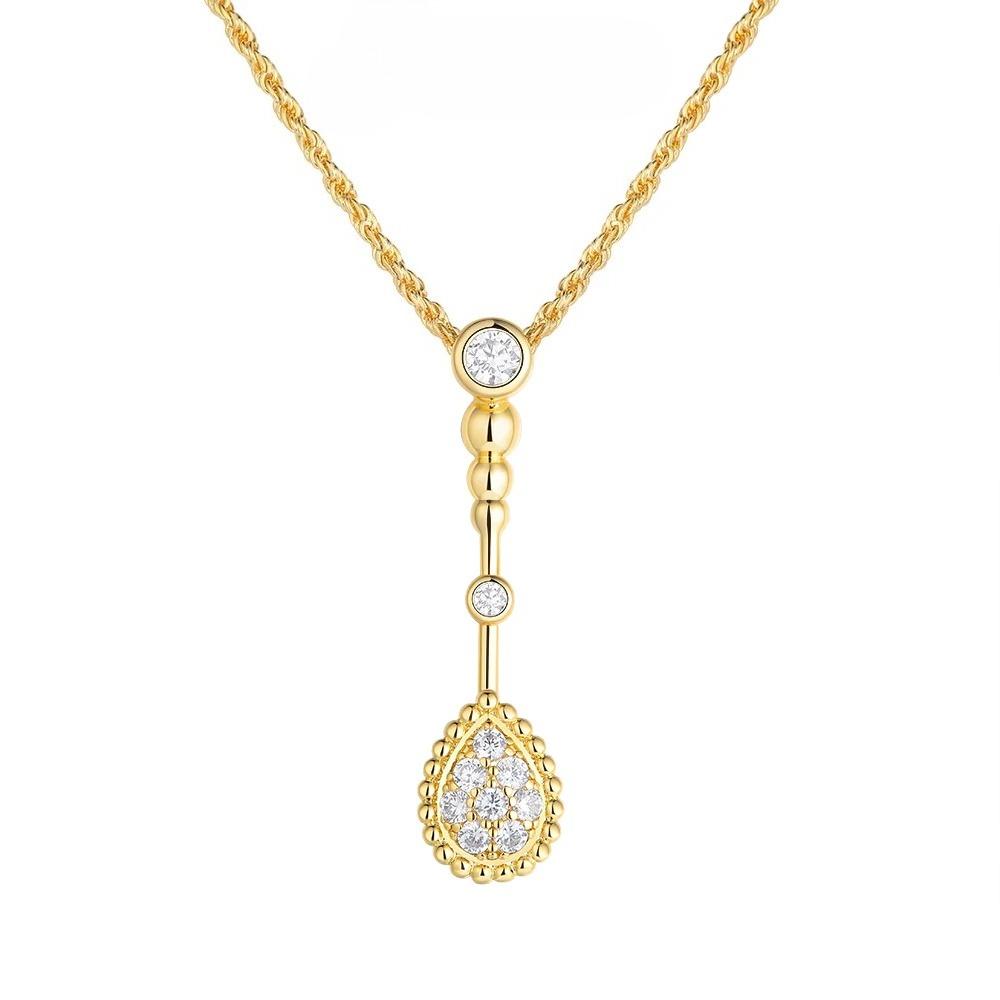 

Zircon Teardrop Necklace Bohemian Pendant Necklace Pearl-rimmed Vintage Twist Silver Necklace Daily Lowest Price