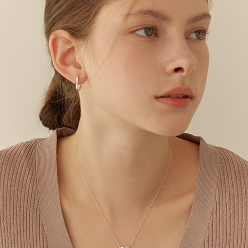 Lewe [6mm+10mm Perlenohrringe inklusive] Klassische Herz Halskette