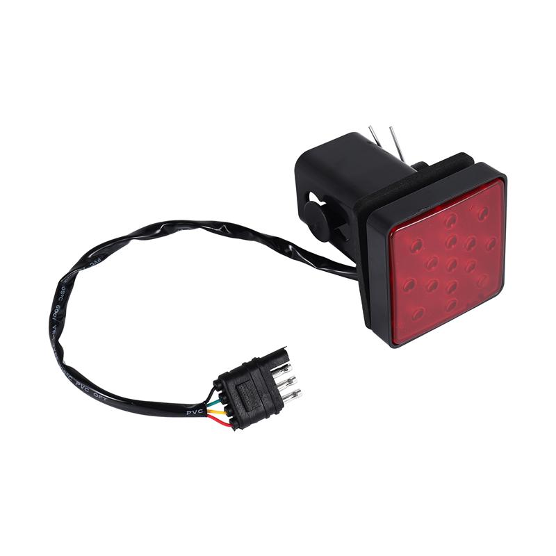 NEW-Red 15 LED 2 Inch Trailer Truck Hitch Tow Haul Receiver Cover Brake Light With Pin 12V