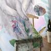 Osterhasen-Blumen-Schmetterlings-Aquarell-Kaninchen-Tüllvorhänge für Wohnzimmer, Küche, durchsichtiger Voile-Vorhang, Schlafzimmer-Fensterpaneele
