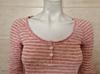 Y4049 KHUJO Cion Berry+cream BLOUSE TOP T-SHIRT WOMEN'S S