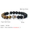 New Men Strand Bracelet Classic Fatima Braclet Natural Volcanic Rock Braslet Meditation Tibetan Brazalete Armband Herren Pulsera