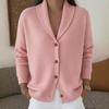 Cárdigan de punto para mujer, holgado, estilo perezoso, cuello en V, color liso, manga larga