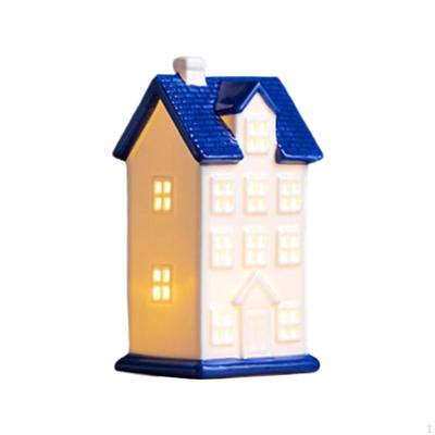 Keramik Beleuchtete Cottage Figur, Haus Statue, Figuren, Szene, Porzellan, Weihnachten