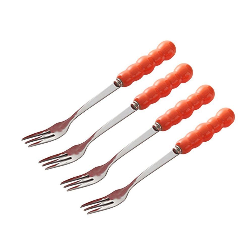 Creative Fruit Fork and Spoon Set Candy Color Coffee Dessert Spoon Ceramic Storage Tank Watermelon