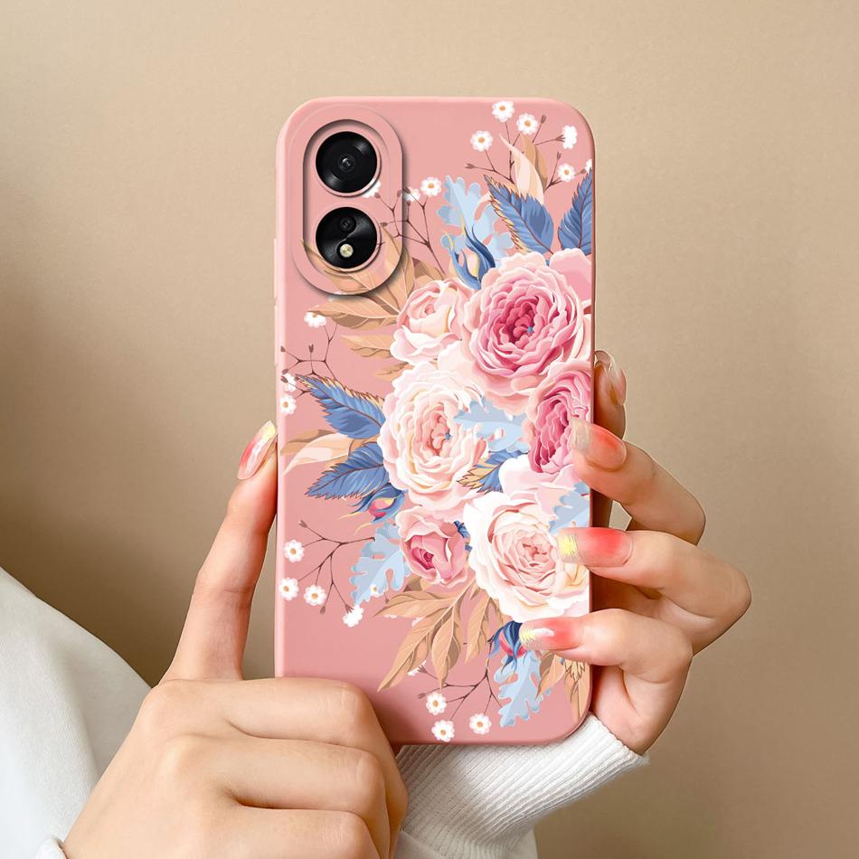 Case For Oppo A18 A38 4G Cover With Camera Protection Cool Astronaut Liquid Silicone Soft Back Covers For Oppo A 38 A 18 Housing