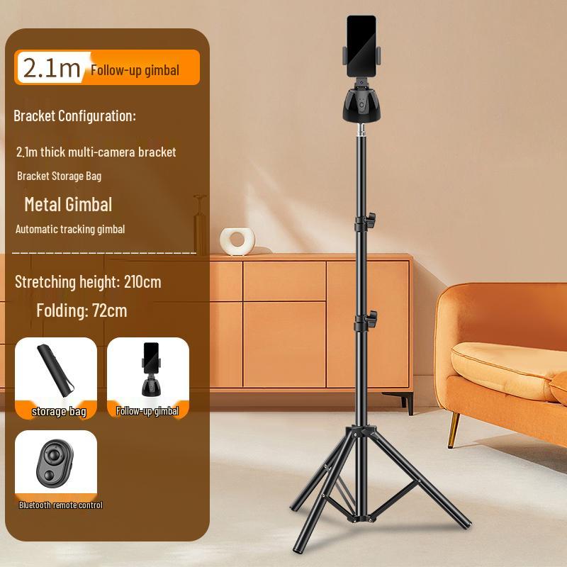 Multi-Camera Mobile Phone Tripod with Fill Light for Live Streaming & Selfies