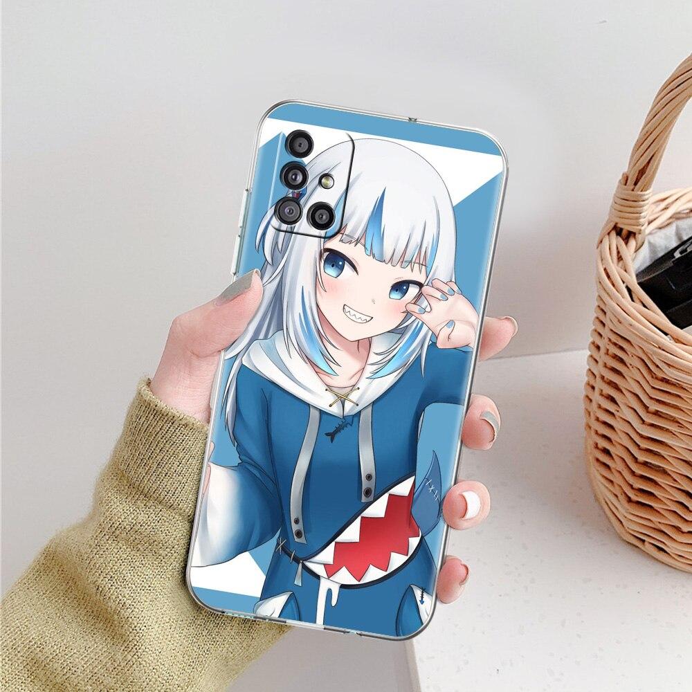 Gawr Gura Hololive Shark Anime Phone Case For Samsung Galaxy A51 A71 A21S A12 A11 A31 A41 A52 A32 5G A72 A01 A02S Clear Cover