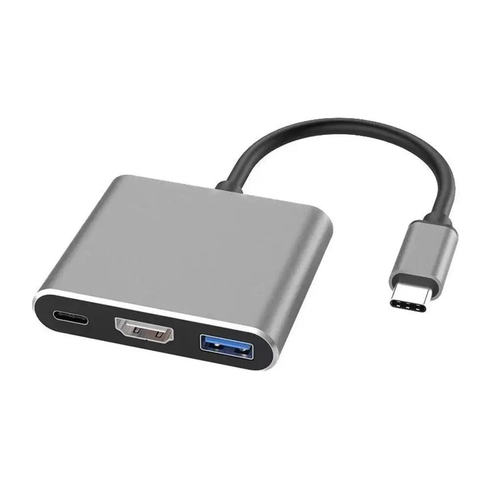 3v1 USB 3.0 nabíjecí adaptér kompatibilní s USB-C na HDMI, USB-C 3.1 Hub pro Mac Air Pro, Huawei Mate10, Samsung S8 Plus
