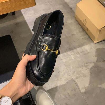 Single Shoes Loafers Women'S, Student Jk Shoes Heightening British Style Small Leather Shoes One Pedal Versatile And Velvet