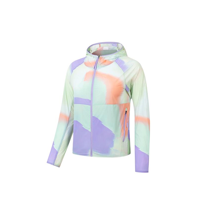 

Hoka One One Light Sun Легкая дышащая куртка с капюшоном и длинным рукавом Женская куртка Фиолетовая 1174195-AFL S