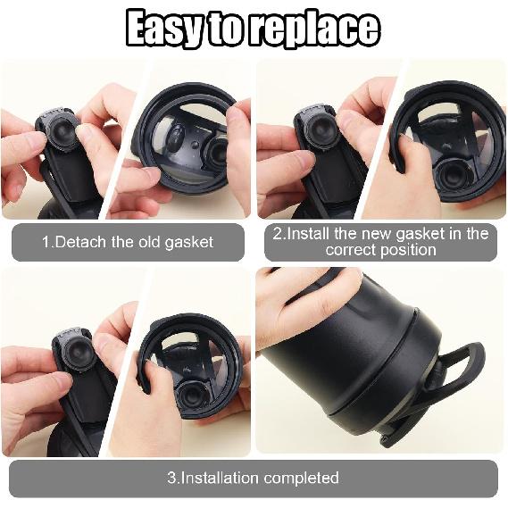 6pcs Lid Gasket Replacement for Blender Bottle Strada Flip Shaker Cup Water Bottle Accessories Parts, 2 Sizes Silicone Seal Ring for Blenderbottle