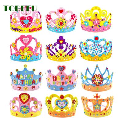 Bastelspielzeug Krone Kreativ Papier Pailletten Blumen Sterne Muster Spielzeug Für Kinder Kinder Kindergarten Kunst Party Dekorationen